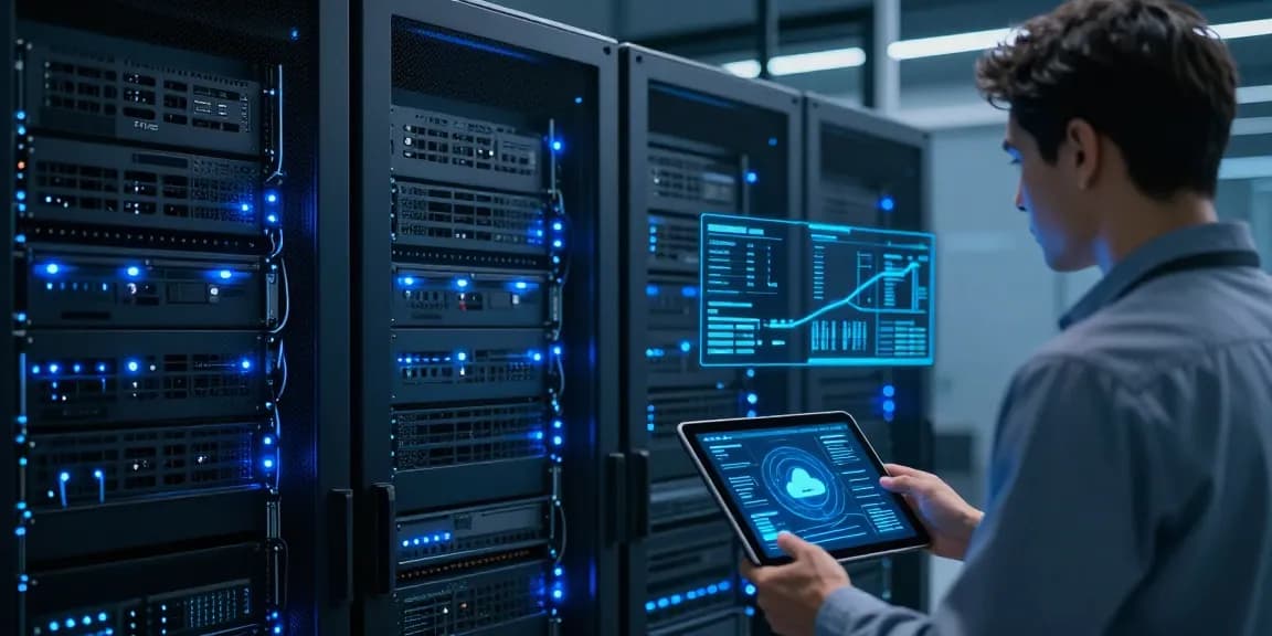 Waygrid API management platform displayed in a modern data center showcasing cloud computing and cybersecurity technologies.
