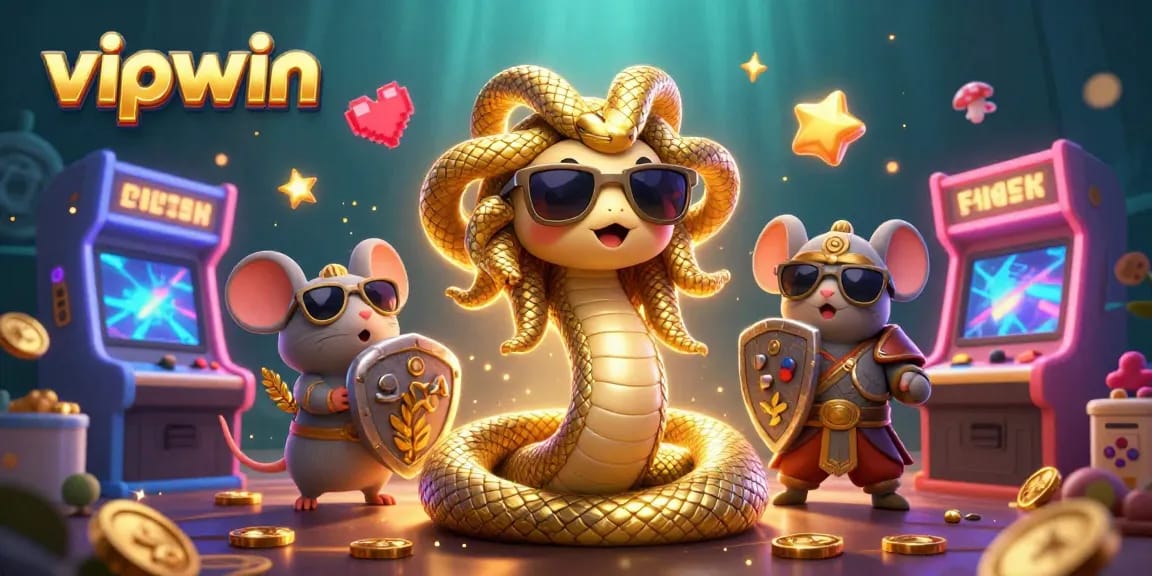 Experience the thrill of gaming with vipwin in this vibrant 3D scene, featuring engaging characters and dynamic casino elements.