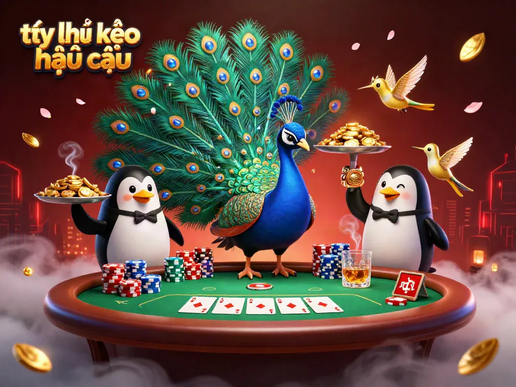 Engage in the thrilling world of tỷ lệ kèo nhà cái with an illustration featuring vibrant gambling elements.