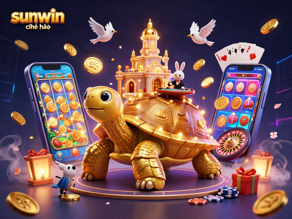 Engage with the excitement of sunwin chính thức through this vibrant 3D casino illustration.