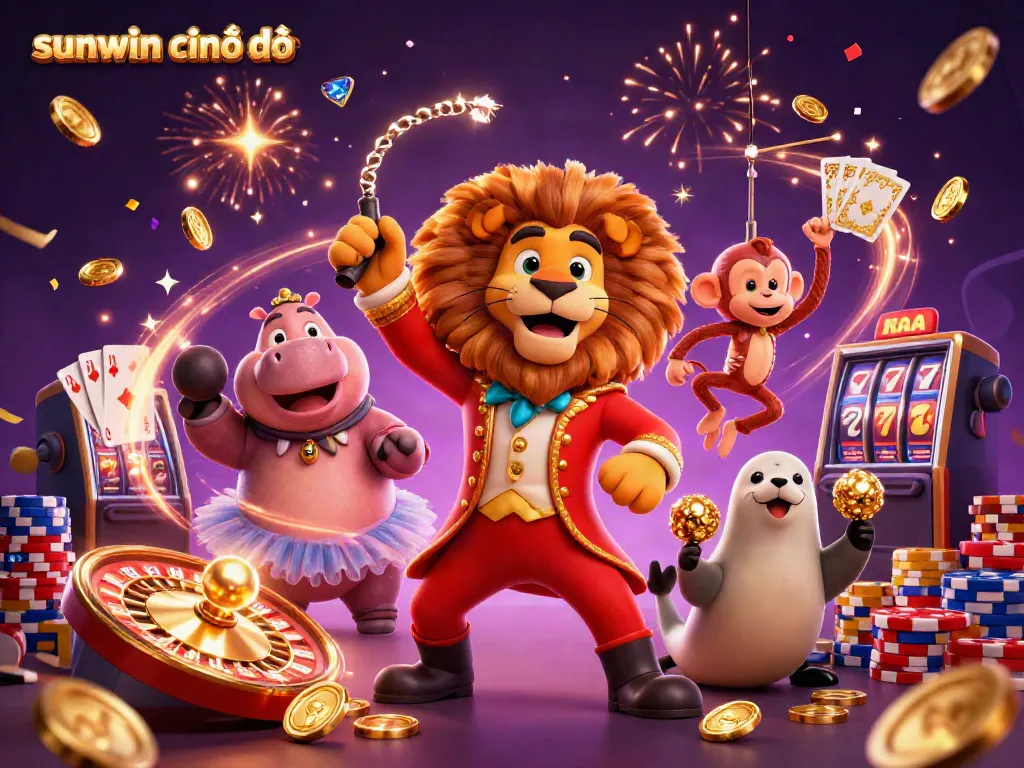 Experience thrilling gameplay at sunwin chính thức with this dynamic illustration highlighting vibrant casino elements.