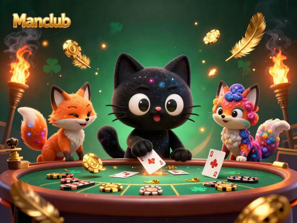 Engaging Manclub scene as a black hole cat charms chips at the casino.