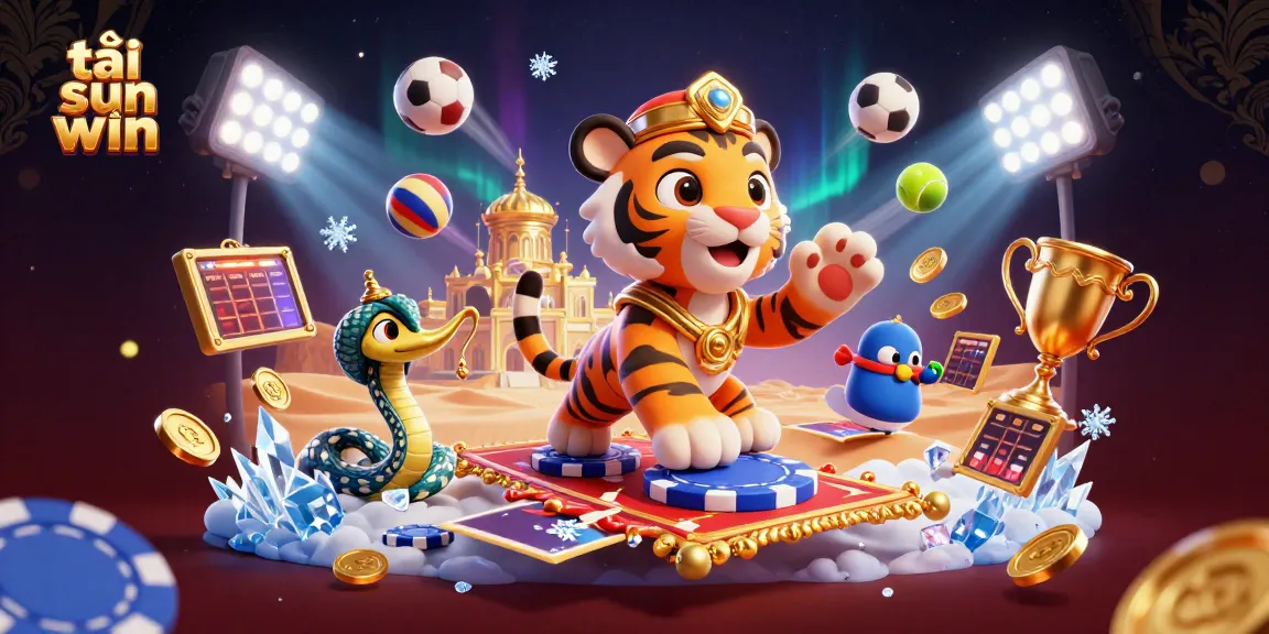 Experience the thrill with tải sun win, featuring a vibrant 3D casino scene full of dynamic sports elements and magical characters.