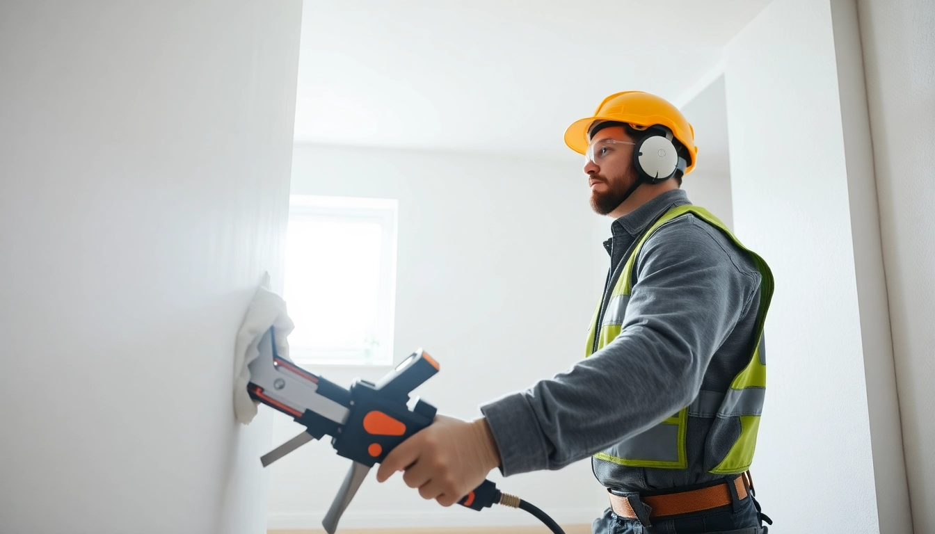 Expert spray foam removal West Sussex showcasing a technician in action.