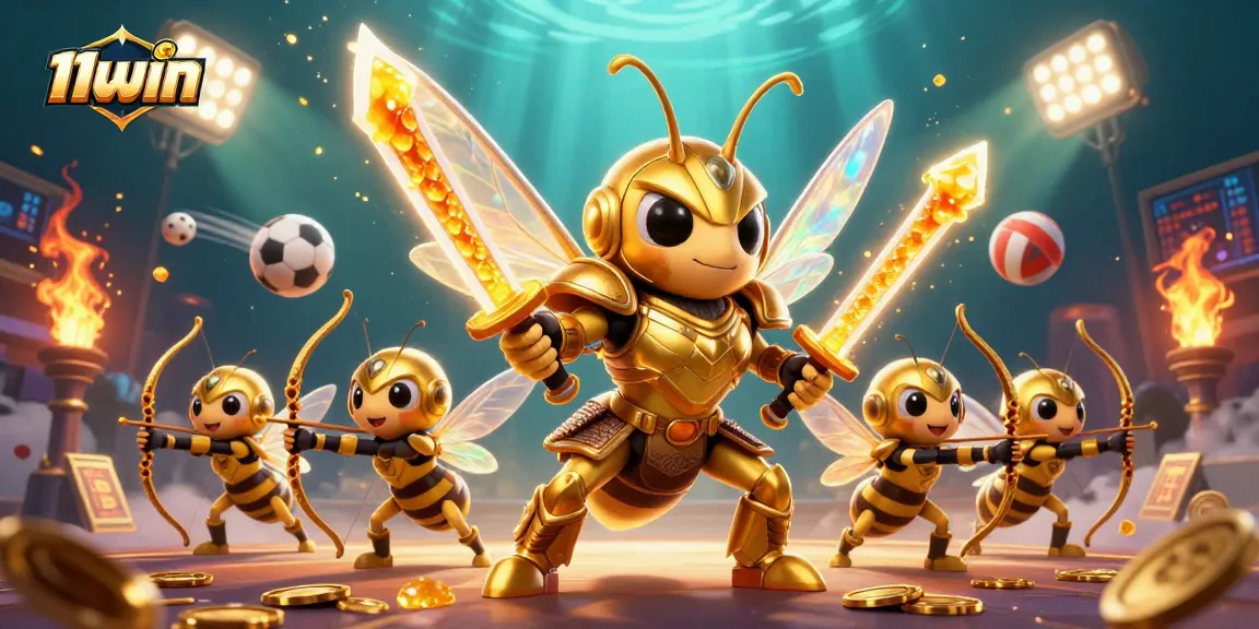 Engage in thrilling sports betting with 11WIN's cinematic and dynamic casino illustration.