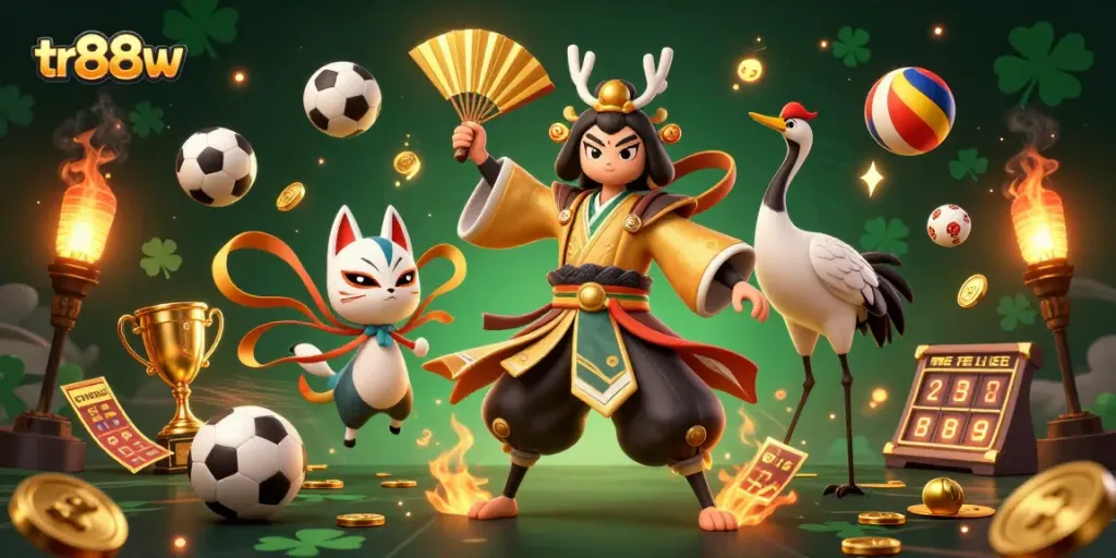 tr88w interactive casino scene featuring vibrant characters and dynamic sports elements