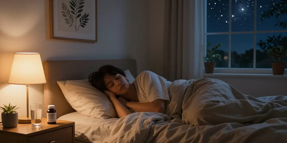Person relaxing in bed while exploring if magnesium helps you sleep, with tranquil ambiance and supplements nearby.